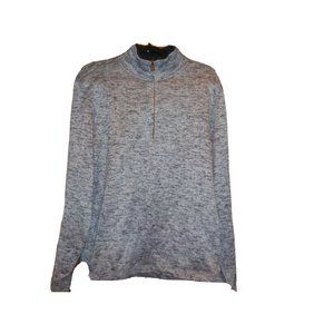 Weatherproof Soft Fleece Lined Knit Sweater Sweatshirt Mock Neck Gray